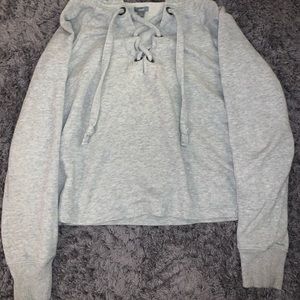 Grey cropped hoodie